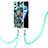 Handyhülle Silikon Hülle Gummi Schutzhülle Flexible Modisch Muster mit Schlüsselband Lanyard Y01B für Oppo K10 4G Nachtgrün