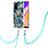 Handyhülle Silikon Hülle Gummi Schutzhülle Flexible Modisch Muster mit Schlüsselband Lanyard Y01B für Oppo Reno5 Z 5G Nachtgrün