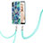 Handyhülle Silikon Hülle Gummi Schutzhülle Flexible Modisch Muster mit Schlüsselband Lanyard Y01B für Samsung Galaxy A11 Nachtgrün