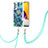 Handyhülle Silikon Hülle Gummi Schutzhülle Flexible Modisch Muster mit Schlüsselband Lanyard Y01B für Samsung Galaxy A13 4G Nachtgrün