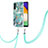 Handyhülle Silikon Hülle Gummi Schutzhülle Flexible Modisch Muster mit Schlüsselband Lanyard Y01B für Samsung Galaxy A13 5G Minzgrün