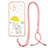 Handyhülle Silikon Hülle Gummi Schutzhülle Flexible Modisch Muster mit Schlüsselband Lanyard Y01X für Samsung Galaxy A32 4G Gelb