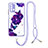Handyhülle Silikon Hülle Gummi Schutzhülle Flexible Modisch Muster mit Schlüsselband Lanyard Y01X für Xiaomi Redmi 9T 4G Violett