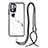 Handyhülle Silikon Hülle Gummi Schutzhülle Flexible Modisch Muster mit Schlüsselband Lanyard Y01X für Xiaomi Redmi Note 10 4G Schwarz