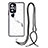 Handyhülle Silikon Hülle Gummi Schutzhülle Flexible Modisch Muster mit Schlüsselband Lanyard Y01X für Xiaomi Redmi Note 10 Pro 4G Schwarz