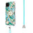 Handyhülle Silikon Hülle Gummi Schutzhülle Flexible Modisch Muster mit Schlüsselband Lanyard Y02B für Samsung Galaxy A12 Nacho