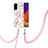 Handyhülle Silikon Hülle Gummi Schutzhülle Flexible Modisch Muster mit Schlüsselband Lanyard Y02B für Samsung Galaxy M34 5G Rosa