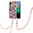Handyhülle Silikon Hülle Gummi Schutzhülle Flexible Modisch Muster mit Schlüsselband Lanyard Y03B für Samsung Galaxy A02