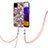 Handyhülle Silikon Hülle Gummi Schutzhülle Flexible Modisch Muster mit Schlüsselband Lanyard Y03B für Samsung Galaxy A22 4G