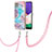 Handyhülle Silikon Hülle Gummi Schutzhülle Flexible Modisch Muster mit Schlüsselband Lanyard Y03B für Samsung Galaxy A22s 5G