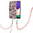 Handyhülle Silikon Hülle Gummi Schutzhülle Flexible Modisch Muster mit Schlüsselband Lanyard Y03B für Samsung Galaxy A22s 5G Braun