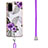 Handyhülle Silikon Hülle Gummi Schutzhülle Flexible Modisch Muster mit Schlüsselband Lanyard Y03B für Samsung Galaxy S20 5G