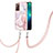 Handyhülle Silikon Hülle Gummi Schutzhülle Flexible Modisch Muster mit Schlüsselband Lanyard Y05B für Samsung Galaxy Note 20 Ultra 5G Rosa