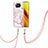 Handyhülle Silikon Hülle Gummi Schutzhülle Flexible Modisch Muster mit Schlüsselband Lanyard Y05B für Xiaomi Poco X3 Pro Rosa