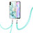 Handyhülle Silikon Hülle Gummi Schutzhülle Flexible Modisch Muster mit Schlüsselband Lanyard Y05B für Xiaomi Redmi 9A Grün
