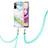Handyhülle Silikon Hülle Gummi Schutzhülle Flexible Modisch Muster mit Schlüsselband Lanyard Y05B für Xiaomi Redmi Note 10 4G Bunt