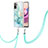 Handyhülle Silikon Hülle Gummi Schutzhülle Flexible Modisch Muster mit Schlüsselband Lanyard Y05B für Xiaomi Redmi Note 10 4G Grün