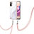 Handyhülle Silikon Hülle Gummi Schutzhülle Flexible Modisch Muster mit Schlüsselband Lanyard Y05B für Xiaomi Redmi Note 10 4G Weiß