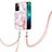 Handyhülle Silikon Hülle Gummi Schutzhülle Flexible Modisch Muster mit Schlüsselband Lanyard Y05B für Xiaomi Redmi Note 11 Pro+ Plus 5G Rosa