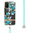 Handyhülle Silikon Hülle Gummi Schutzhülle Flexible Modisch Muster mit Schlüsselband Lanyard Y06B für Samsung Galaxy A02s