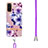 Handyhülle Silikon Hülle Gummi Schutzhülle Flexible Modisch Muster mit Schlüsselband Lanyard Y06B für Samsung Galaxy S20