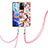Handyhülle Silikon Hülle Gummi Schutzhülle Flexible Modisch Muster mit Schlüsselband Lanyard Y06B für Xiaomi Redmi Note 11 5G Rosa