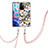 Handyhülle Silikon Hülle Gummi Schutzhülle Flexible Modisch Muster mit Schlüsselband Lanyard Y06B für Xiaomi Redmi Note 11 5G Weiß