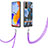 Handyhülle Silikon Hülle Gummi Schutzhülle Flexible Modisch Muster mit Schlüsselband Lanyard Y06B für Xiaomi Redmi Note 11 Pro 5G Blau
