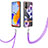 Handyhülle Silikon Hülle Gummi Schutzhülle Flexible Modisch Muster mit Schlüsselband Lanyard Y06B für Xiaomi Redmi Note 11 Pro 5G Violett