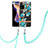 Handyhülle Silikon Hülle Gummi Schutzhülle Flexible Modisch Muster mit Schlüsselband Lanyard Y06B für Xiaomi Redmi Note 11 Pro+ Plus 5G Cyan