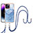 Handyhülle Silikon Hülle Gummi Schutzhülle Flexible Modisch Muster mit Schlüsselband Lanyard Y07B für Apple iPhone 14 Pro Max