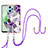 Handyhülle Silikon Hülle Gummi Schutzhülle Flexible Modisch Muster mit Schlüsselband Lanyard YB3 für Xiaomi Poco X5 5G Violett