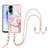 Handyhülle Silikon Hülle Gummi Schutzhülle Flexible Modisch Muster mit Schlüsselband Lanyard YB5 für Huawei Honor 90 Lite 5G Rosa