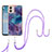 Handyhülle Silikon Hülle Gummi Schutzhülle Flexible Modisch Muster mit Schlüsselband Lanyard YB7 für Motorola Moto G53 5G Violett