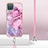 Handyhülle Silikon Hülle Gummi Schutzhülle Flexible Modisch Muster mit Schlüsselband Lanyard YB7 für Samsung Galaxy M12