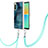 Handyhülle Silikon Hülle Gummi Schutzhülle Flexible Modisch Muster mit Schlüsselband Lanyard YB7 für Sony Xperia 10 IV Grün