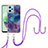 Handyhülle Silikon Hülle Gummi Schutzhülle Flexible Modisch Muster mit Schlüsselband Lanyard YB7 für Xiaomi Poco X5 5G Violett