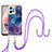 Handyhülle Silikon Hülle Gummi Schutzhülle Flexible Modisch Muster mit Schlüsselband Lanyard YB7 für Xiaomi Redmi Note 12 4G Violett