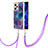Handyhülle Silikon Hülle Gummi Schutzhülle Flexible Modisch Muster mit Schlüsselband Lanyard YB7 für Xiaomi Redmi Note 12 Explorer Violett