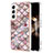 Handyhülle Silikon Hülle Gummi Schutzhülle Flexible Modisch Muster S01 für Samsung Galaxy S24 5G Braun