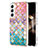 Handyhülle Silikon Hülle Gummi Schutzhülle Flexible Modisch Muster S01 für Samsung Galaxy S24 5G Rosa