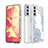 Handyhülle Silikon Hülle Gummi Schutzhülle Flexible Modisch Muster S03 für Samsung Galaxy S23 Plus 5G Weiß