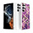 Handyhülle Silikon Hülle Gummi Schutzhülle Flexible Modisch Muster S03 für Samsung Galaxy S23 Ultra 5G Violett