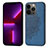 Handyhülle Silikon Hülle Gummi Schutzhülle Flexible Modisch Muster S04 für Apple iPhone 13 Pro Blau