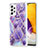 Handyhülle Silikon Hülle Gummi Schutzhülle Flexible Modisch Muster Y01B für Samsung Galaxy A72 4G Violett