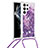 Handyhülle Silikon Hülle Gummi Schutzhülle Flexible Modisch Muster Y03B für Samsung Galaxy S21 Ultra 5G Violett