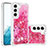 Handyhülle Silikon Hülle Gummi Schutzhülle Flexible Modisch Muster Y06B für Samsung Galaxy S22 5G Pink
