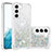 Handyhülle Silikon Hülle Gummi Schutzhülle Flexible Modisch Muster Y06B für Samsung Galaxy S22 5G Silber