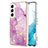Handyhülle Silikon Hülle Gummi Schutzhülle Flexible Modisch Muster Y11B für Samsung Galaxy S21 FE 5G Helles Lila