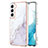 Handyhülle Silikon Hülle Gummi Schutzhülle Flexible Modisch Muster Y11B für Samsung Galaxy S21 FE 5G Weiß